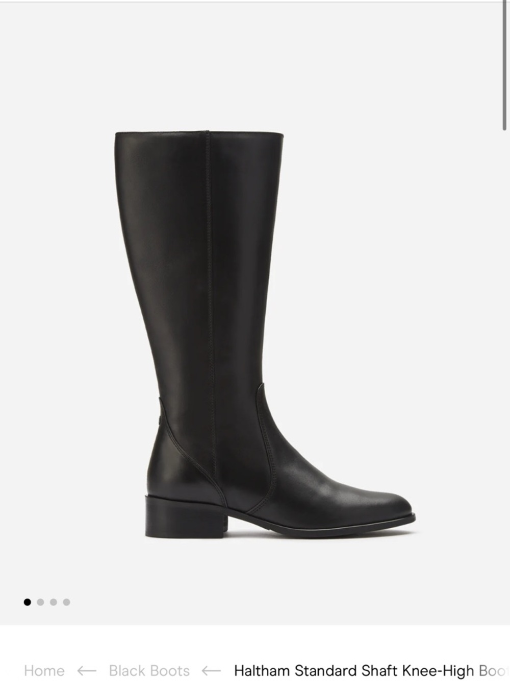 Duo Boots Wide Calf Haltham Knee High Black Leather Boots size 7.5